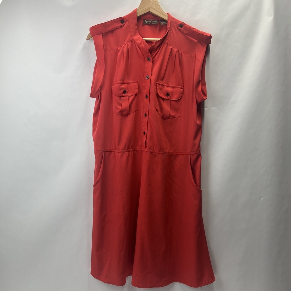 Speed Control New York Women's‎ Orange Sleeveless Dress L Large